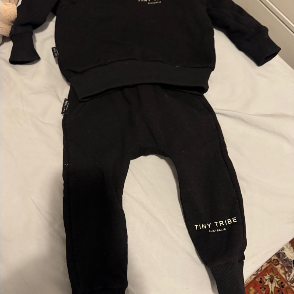 Tiny Tribe Kids Black Sweatpants